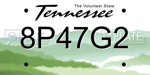 8P47G2 Tennessee License Plate