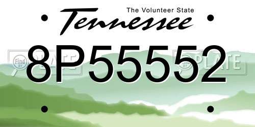8P55552 Tennessee License Plate