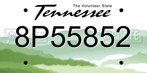 8P55852 Tennessee License Plate