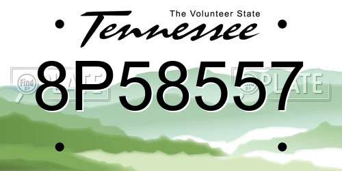 8P58557 Tennessee License Plate