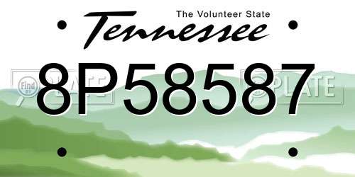 8P58587 Tennessee License Plate