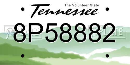 8P58882 Tennessee License Plate