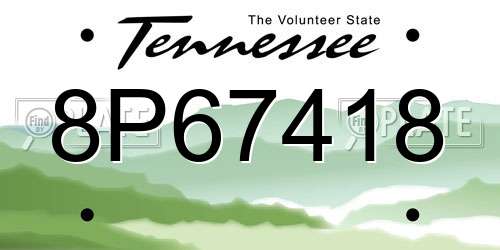 8P67418 Tennessee License Plate
