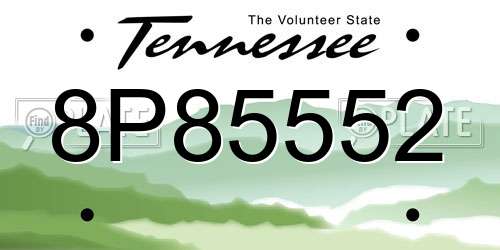 8P85552 Tennessee License Plate