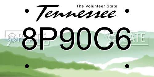 8P90C6 Tennessee License Plate