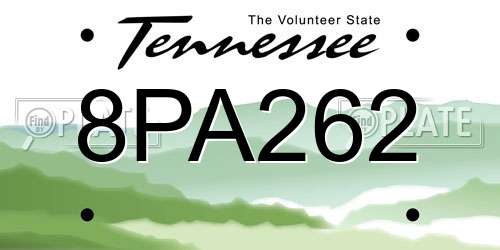 8PA262 Tennessee License Plate
