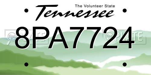 8PA7724 Tennessee License Plate