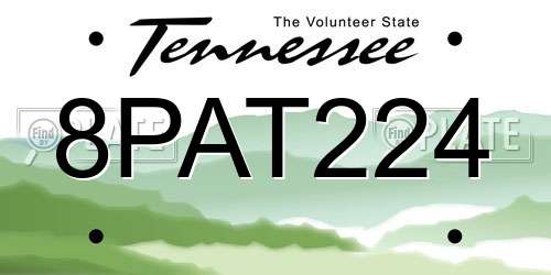 8PAT224 Tennessee License Plate