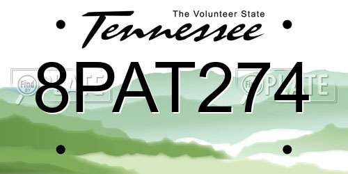 8PAT274 Tennessee License Plate