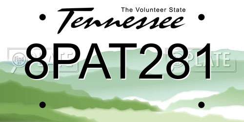 8PAT281 Tennessee License Plate