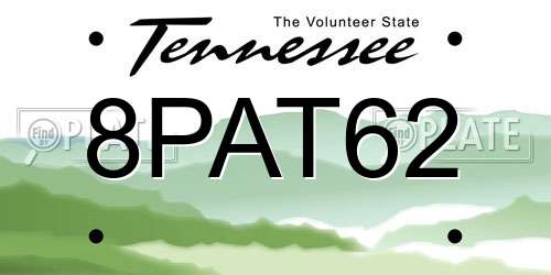 8PAT62 Tennessee License Plate