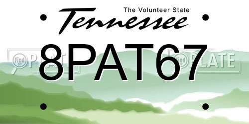 8PAT67 Tennessee License Plate
