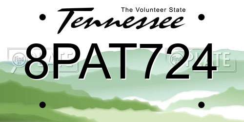8PAT724 Tennessee License Plate