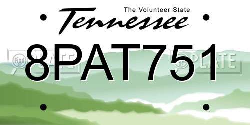 8PAT751 Tennessee License Plate