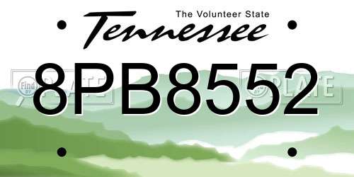 8PB8552 Tennessee License Plate