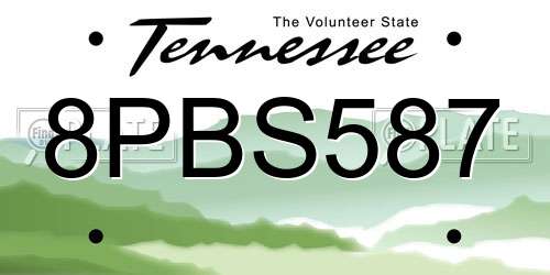 8PBS587 Tennessee License Plate