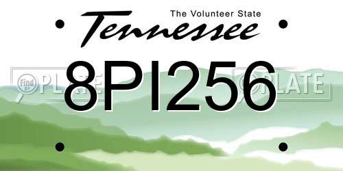 8PI256 Tennessee License Plate