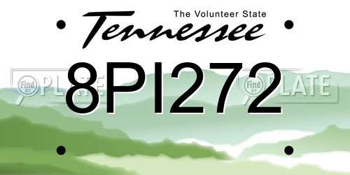 8PI272 Tennessee License Plate