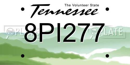 8PI277 Tennessee License Plate