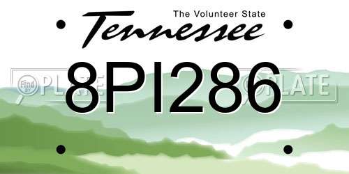 8PI286 Tennessee License Plate
