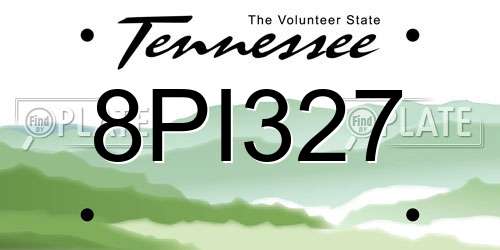 8PI327 Tennessee License Plate