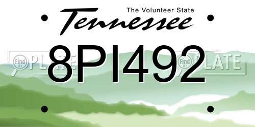 8PI492 Tennessee License Plate