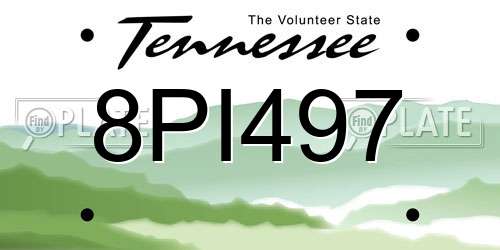 8PI497 Tennessee License Plate
