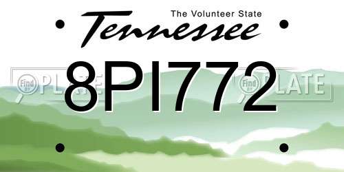 8PI772 Tennessee License Plate