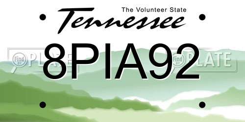 8PIA92 Tennessee License Plate
