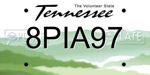 8PIA97 Tennessee License Plate