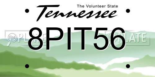 8PIT56 Tennessee License Plate
