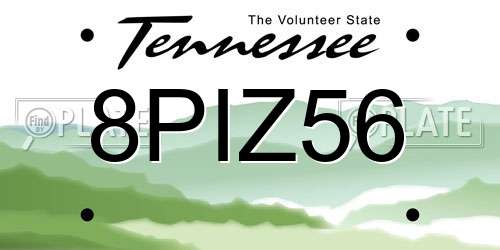 8PIZ56 Tennessee License Plate