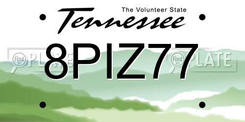8PIZ77 Tennessee License Plate
