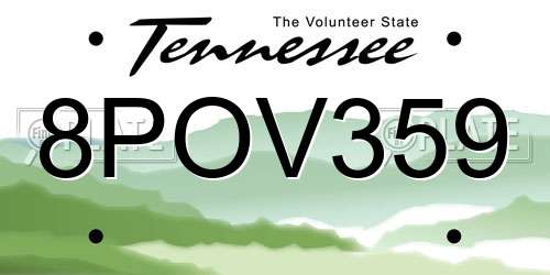 8POV359 Tennessee License Plate