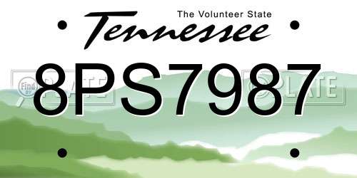 8PS7987 Tennessee License Plate