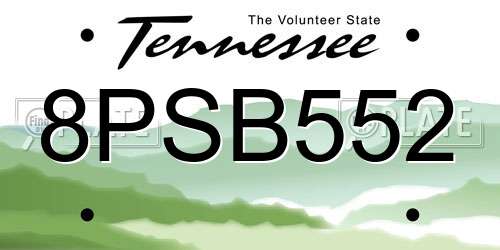 8PSB552 Tennessee License Plate