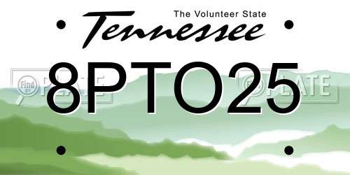 8PTO25 Tennessee License Plate
