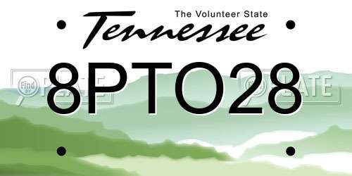 8PTO28 Tennessee License Plate