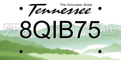 8QIB75 Tennessee License Plate