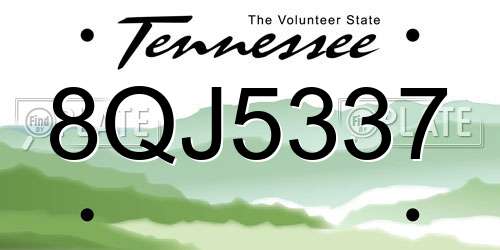 8QJ5337 Tennessee License Plate