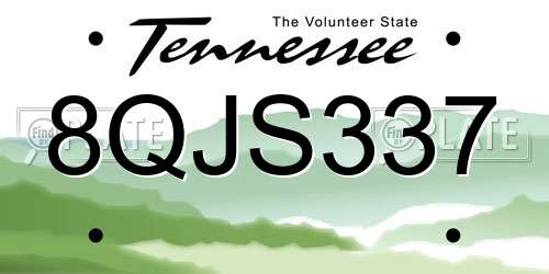 8QJS337 Tennessee License Plate