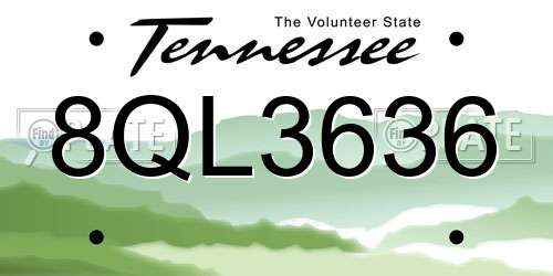 8QL3636 Tennessee License Plate