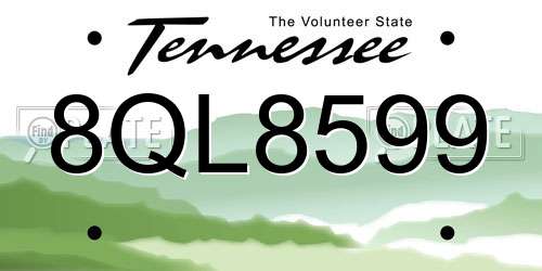 8QL8599 Tennessee License Plate