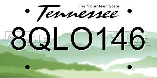 8QLO146 Tennessee License Plate
