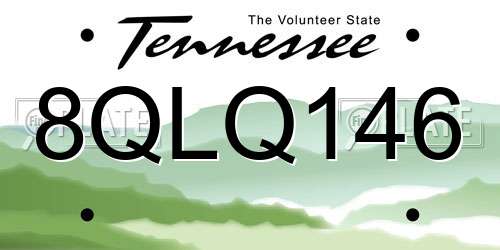 8QLQ146 Tennessee License Plate