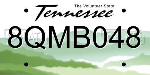8QMB048 Tennessee License Plate