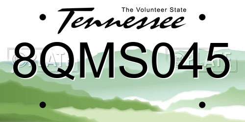 8QMS045 Tennessee License Plate