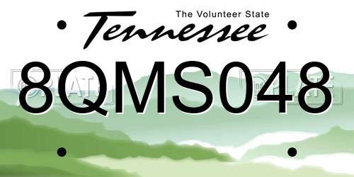 8QMS048 Tennessee License Plate