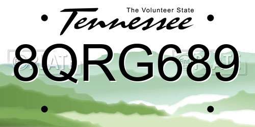8QRG689 Tennessee License Plate