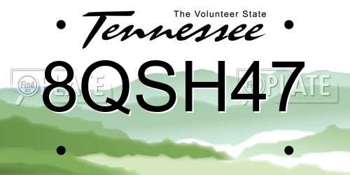 8QSH47 Tennessee License Plate